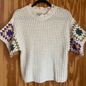 Target Universal Thread Crochet Spring Short Sleeved Top Size Small